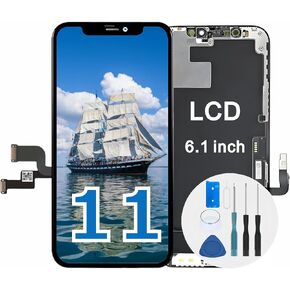 for iPhone 11 6.1 Inch Retina HD LCD Digitizer Display Touch Screen Replacement Full Complete Touchscreen Assembly Set with Repair Tools Kit Waterproof Frame Adhesive…