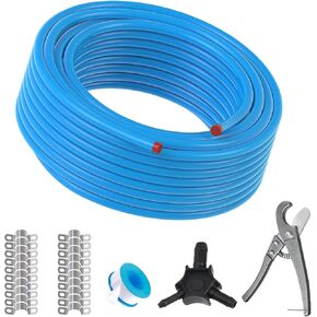 Compressed Air Piping System 3/4 inch x 200 Ft Tubing, Shop Air Line Kit for Garage Air Compressor Accessories Kit with HDPE-Aluminum Hose 200Psi (Blue-200Ft)
