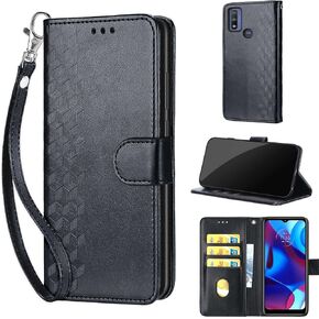 Designed for Motorola Moto G Pure 2021 Case Wallet,Women Flip Folio Cover with Embossed PU Leather Stand Credit Card Holders Slots Wrist Strap Phone Case for Moto G Pure 2021 (Rose Gold Butterfly)