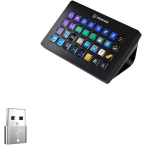 BoxWave Adapter Compatible with Elgato Stream Deck XL - USB-A to C PortChanger (5-Pack), USB Type-C OTG USB-A Convert Charging Data - Metallic Silver