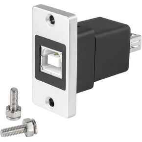 QIANRENON USB2.0 to USB B Panel Mount Print Adapter USB 2.0 Female to USB B Female Rectangular Connector Printer Socket, Mounting on Desktop, Equipment Board, for Printer Scanner Faxe Hard Drive