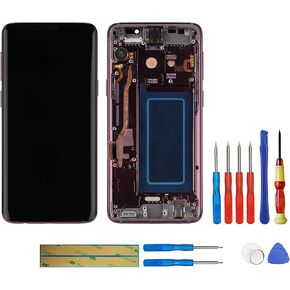 Compatible with Samsung Galaxy S9 (Black with Frame) G960 G960U G960W G960 SM-G960F SM-G960/DS SM-G960F LCD Display Touch Screen Digitizer (Lilac Purple with Frame) Cell Phones Parts + Tools