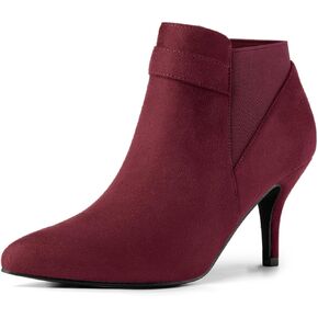 Allegra K Women's Pointed Toe Stiletto Heel Chelsea Ankle Booties