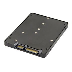 JSER B+M Key Socket 2 M.2 NGFF (SATA) SSD to 2.5 SATA Adapter Card Adapter with Black Metal Case