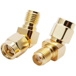 2 قطعة RF FPV هوائي محول SMA ذكر إلى SMA أنثى 45 درجة مطلية بالذهب موصل ل FPV سباق RX5808 Fatshark نظارات حزمة in Kuwait