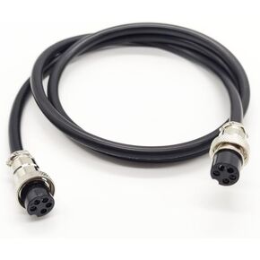 GX16 5 Pin Cable Double Female Head Aviation Cordset, GX16 5 Pin Panel Mount Circular Metal Aviation Connector Adapter Female to Female 20AWG（1Meter）