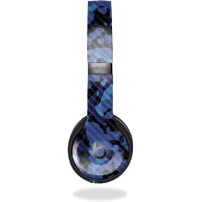 Carbon Fiber Headphone Skin Compatible with Beats Solo 4 - Blue Modern Camo - Premium 3M Vinyl Protective Wrap Decal Cover - Easy to Apply | Crafted in The USA by MightySkins