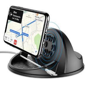 ANNSKIN Wireless Car Charger Mount 15W Fast Charging Phone Holder Silicone Anti-Slip Phone Stand Compatible with Smart Phones iPhone Samsung GPS Devices