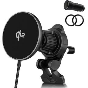 Orzero Upgraded 15W Qi2 Certificated Wireless Car Charger for iPhone 15/14/13/12 Series, Mag-Safe Vent Mount with PD Adapter, Fast Charging, Secure Magnetic Hold, Black