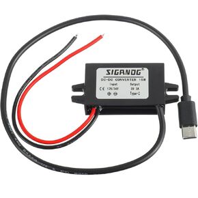 12V/24V to 5V USB Type-C Converter DC-DC Step Down Module Power Adapter Compatible with Raspberry Pi 4