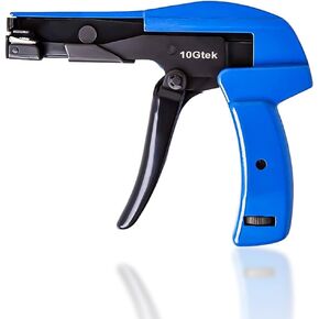 Cable Tie Gun, Fastening Cable Tie Tool with Steel Handle, Cable Tie Cutter for Secure Nylon Cable Tie Tightening, Fits for Nylon Zip Tie 2.4mm to 4.8 mm in Width