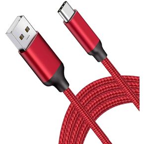 10FT 3Pack USB Type C Cable 3A Fast Charging,Long USB-A to USB-C Cable for Samsung Galaxy Note 10,S20 S10 S9 Plus,A10e A20 A50 A70 A71 A51,Xperia 10,LG Stylo 6 5 4 G8X G8 G7 V60 K51,Moto G, PS5 (Red)