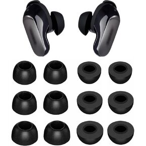 ALXCD Foam Eartips Compatible with Bose QuietComfort Ultra Earbuds, 6 Pairs S M L Sizes Soft Memory Foam Ear Tips, Compatible with BOSE QC Ultra Earbuds 6 Pairs Gray