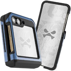 Ghostek ATOMIC slim Galaxy Z Flip5 Case Clear with Black Aluminum Metal Bumper Premium Rugged Heavy Duty Shockproof Protection Phone Covers Designed for 2023 Samsung Galaxy Z Flip 5 (6.7 Inch) (Black)