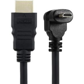 Chenyang بزاوية 90 درجة Micro HDMI إلى HDMI Male HDTV Cable 4K 60hz متوافق مع الهاتف الخليوي والكمبيوتر اللوحي والكاميرا