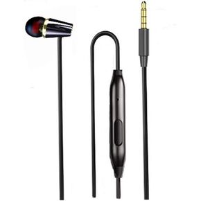 Single Earphone One Side Earplugs with Microphone 3.5mm Plug Single Earbud Stereo Sound Reinforced Cord Compatible Samsung,Radio