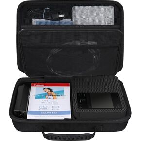 BOVKE Storage Case Compatible with Canon SELPHY CP1500 Compact Photo Printer, Extra Space for Canon Color Ink/Paper Set and Other Accessories, Pink