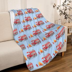 Fire Truck Fireman Baby Blanket Gifts Super Soft Swaddle Newborn Cozy Baby Receiving Blanket Stroller Throw Blanket for Crib 40x30 in forBaby/Puppy