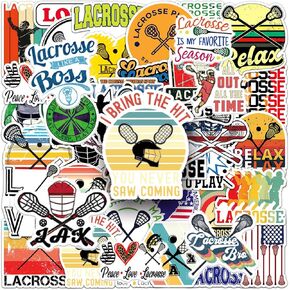 100 Pcs Lacrosse Stickers,Lacrosse Vinyl Waterproof Decals Perfect for Water Bottle Laptop Luggage Skateboard,Lacrosse Gifts for Men Lacrosse Lovers Team Players
