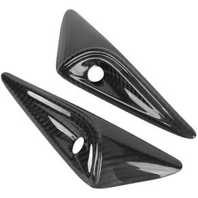 Side Mudguard Camera Trim, 2PCS Side Mudguard Camera Vent Cover Trim Carbon Fiber Side Mudguard Camera Cover For Tesla 2023+ (Glossy)