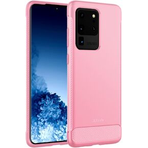 حافظة JETech رفيعة لهاتف Samsung Galaxy S20 Ultra 5G (2020)، غطاء هاتف رفيع ممتص للصدمات وتصميم من ألياف الكربون (أسود)