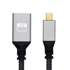 CY 4K Cable Type-D Micro HDMI 1.4 Male 90 Degree Down Angled to HDMI Female Extension Cable for DV MP4 Camera DC Laptop HDTV