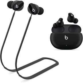 WOFRO Anti-Lost Strap for Beats Studio Buds, Sports Anti-Slip Soft Silicone Lanyard Accessories Compatible with Beats Studio Buds Bluetooth Headphones Neck Rope Cord (Black)