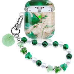 حافظة لطيفة لجهاز Airpod مع غطاء بناتي بحبل لؤلؤي متوافق مع AirPods الجيل الثاني والجيل الأول للنساء in Kuwait