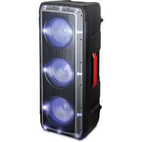 Dolphin SP-310RBT Triple 10" Rechargeable Speaker for Parties | Loud with Bass (Black)