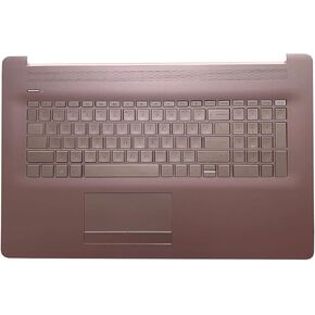 Replacement Backlight Keyboard Palmrest Upper Case Top Cover Touchpad US Layout for HP 17T-by 17Z-CA 17-by 17-CA Laptop Assembly L28089-001 Tranquil Pink