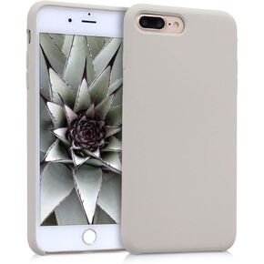 kwmobile Case Compatible with Apple iPhone 7 Plus/iPhone 8 Plus Case - TPU Silicone Phone Cover with Soft Finish - Beige