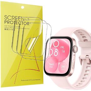 Compatible for HUAWEI Watch Fit 3 Screen Protector, Lamshaw Full Coverage TPU Clear Film Compatible for HUAWEI Watch Fit 3-1.82 inch (3 Pack)