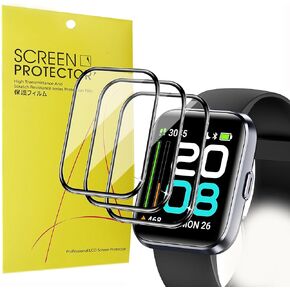 ID208 Plus Smart Watch Screen Protector, [3 Pack] Lamshaw 3D Full Coverage PET Soft Screen Protector Film Compatible for WMK ID208 Plus 1.8 Inches Smart Watch/aeac ID208 Plus/Quican ID208 Plus 1.8 Inches Smart Watch (3 Pack)