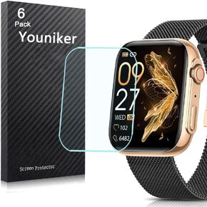 6 Pack G36 1.91" Watch Screen Protector Film Compatible with Banlvs G36 1.91 inch Smartwatch Screen Protectors Foils Screen Cover Crystal Clear HD Anti-Scratch Anti-Fingerprint
