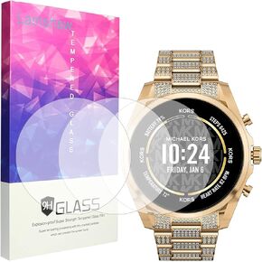 Compatible with Michael Kors Gen 6 Bradshaw Screen Protector, Lamshaw 9H Tempered Glass Screen Protector Compatible with Michael Kors Gen 6 Bradshaw Smartwatch/MK Gen 6 Bradshaw 2021 (3 Pack)