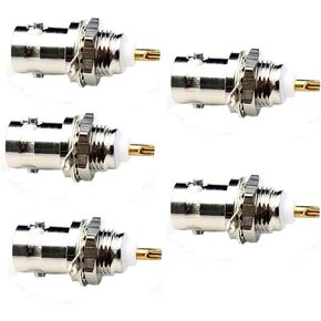 5Pack BNC Female to Panel Mount with Nut Bulkhead Handle Solder Post Jack Connector RF Coaxial Adapter