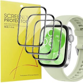 Compatible for HUAWEI Watch Fit 3 Screen Protector, [3 Pack] 3D Full Coverage PET Soft Screen Protector Film Compatible for HUAWEI Watch Fit 3-1.82 inch (Black-3Pack)