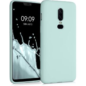 حافظة kwmobile متوافقة مع حافظة OnePlus 6 - غطاء هاتف سيليكون TPU واقٍ نحيف - لائحة داكنة