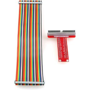 RPi GPIO Breakout Expansion Board+ 21cm 40Pin GPIO Flat Ribbon Cable for Raspberry Pi 4B/3B/3B+/2B/1B+