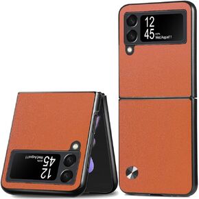 for Samsung Galaxy Z Flip 4 Case, soft TPU artificial leather case,Extremely Light Ultra-Light Camera Protection leather Cover Case for Samsung Galaxy Z Flip 4 5G(2021) (Gray)