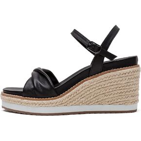 Linea Paolo - Verona - Womens Mid-Height Platform Leather Espadrille Wedge Sandals
