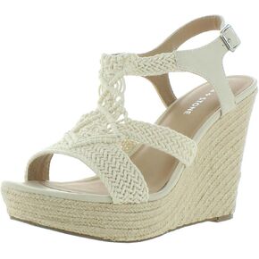 Sun + Stone Womens Esme Strappy Open Toe Wedges Ivory 10 Medium (B,M)