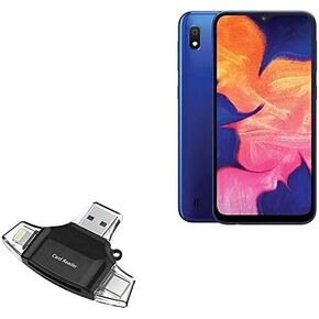 BoxWave Smart Gadget Compatible with Samsung Galaxy A10e - AllReader SD Card Reader, microSD Card Reader SD Compact USB - Jet Black