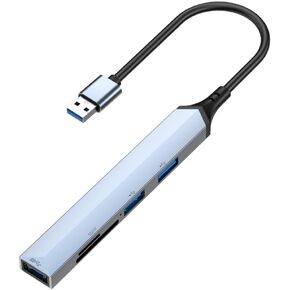 USB3.0 to 1USB3.0 2USB2.0 SD TF Card Reader Hub Docking Station 1 in 5 Out Computer Host Notebook USB External 5 Port USB Keyboard Mouse USB Disk Splitter Cable Adapter Converter