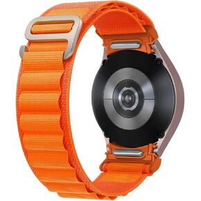 One Click Galaxy Watch 6 Band Alpine Loop for Samsung Galaxy Watch FE 7 6 5 4 Band 40mm 44mm/Watch 6 4 Classic 47mm 43mm 42mm 46mm/Watch 5 Pro 45mm, 20mm No Gap Rugged Nylon Sport Strap Women Men