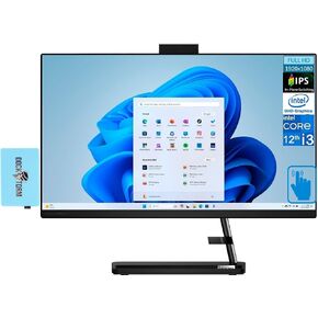 كمبيوتر مكتبي Lenovo IdeaCentre AIO 3i مقاس 23.8 بوصة يعمل باللمس IPS FHD الكل في واحد (Intel i3-1215U، ذاكرة الوصول العشوائي 16 جيجابايت، 2 تيرابايت PCIe SSD، WiFi 6، كاميرا ويب، Win11P) مع KYB لاسلكي، ماوس لاسلكي، وموسع منفذ USB DKZ in Saudi Arabia