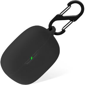 Geiomoo Silicone Case for JBL Vibe Beam, Protective Cover with Carabiner (Black)