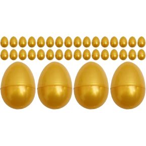 48 pcs Plastic containers Plastic Eggs Gold Plastic Easter Eggs Metallic Easter Eggs Easter Egg Plastic Golden Eggs Plastic Easter Egg Decor Golden Plastic Egg Basket for 16 Years Old