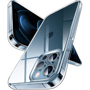 جراب DASFOND شفاف كريستالي مصمم لهاتف iPhone 12/12 Pro، [غير أصفر] غطاء واقٍ مقاوم للصدمات بدرجة عسكرية من السيليكون الناعم لهاتف iPhone 12 6.1 بوصة، شفاف