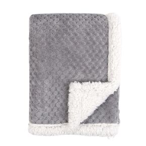 Tadpoles Popcorn Plush Sherpa Baby Blanket - Grey | 30" x 40" | Made of 100% Polyester | Soft, Breathable & Durable | Ideal as a Baby Swaddle Blanket, Crib Blanket, Receiving Blanket & More